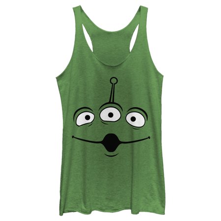 Women's Toy Story Squeeze Alien Costume Tee Racerback Tank Top Envy Green 2X Large