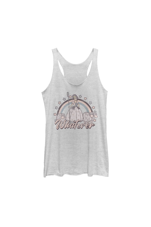 Women's Toy Story Whatever Bo Peep Racerback Tank Top White Heather 2X Large