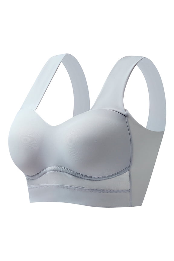 Women's Traceless Strap Ice Silk Bra Fixed Cup Gathering Sexy Underlay Back Support Comfortable Lightweight