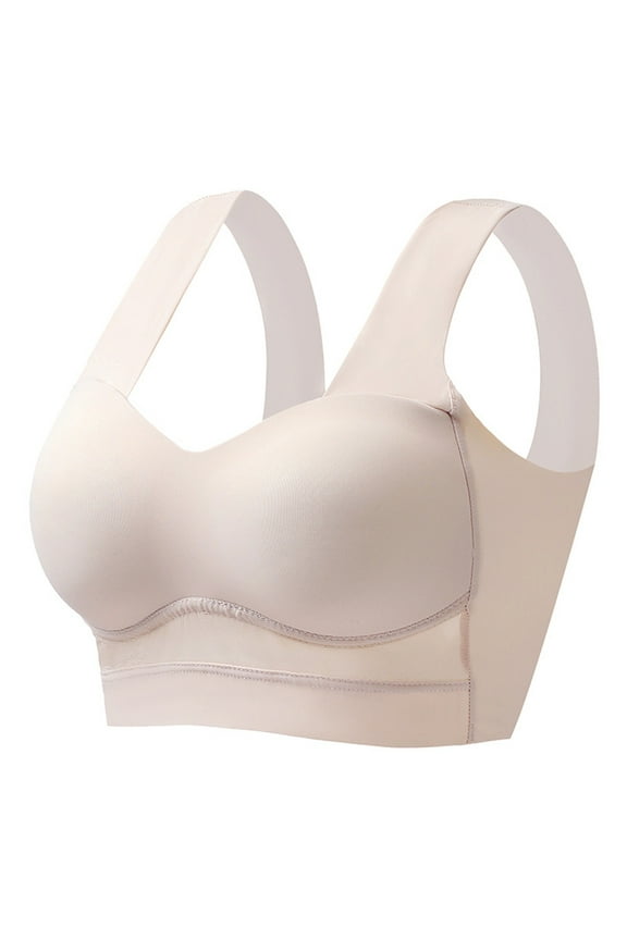 Women's Traceless Strap Ice Silk Bra Fixed Cup Gathering Sexy Underlay Back Support Comfortable Lightweight
