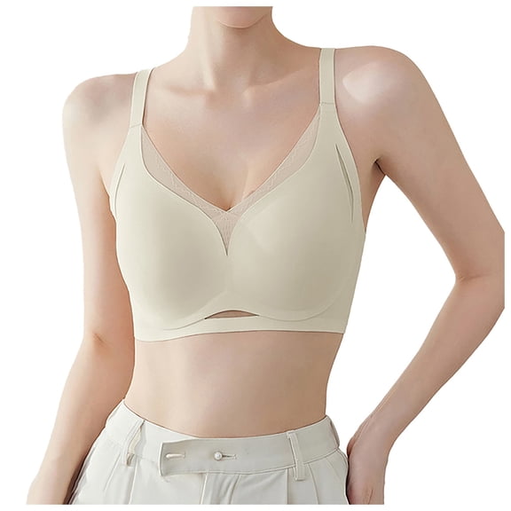 Women's Traceless Thin Lace Sexy Fixed Cup Retraction Pair Run Cup Push Up Expansion Bra