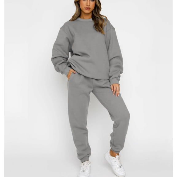 Women's Tracksuit Set Pullover Sweatshirt and Jogging Pants Warm Sweatsuit