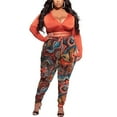 thumbnail image 1 of Women's Tracksuit Solid Plus Size 2 Piece Long Sleeve Pullover and Drawstring Sweatpants Sport Outfits Sets, 1 of 4