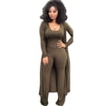 thumbnail image 1 of Women's Tracksuit Winter Autumn Knitted Long-sleeved Blazer Coat Tank Long Pants Three Piece Sets Outfit Casual Sport Wear for Women, 1 of 2