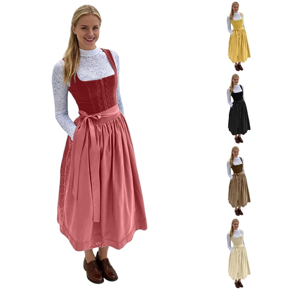 Women's Traditional Bavarian Dirndl Dress Oktoberfest Cosplay for Themed Parties