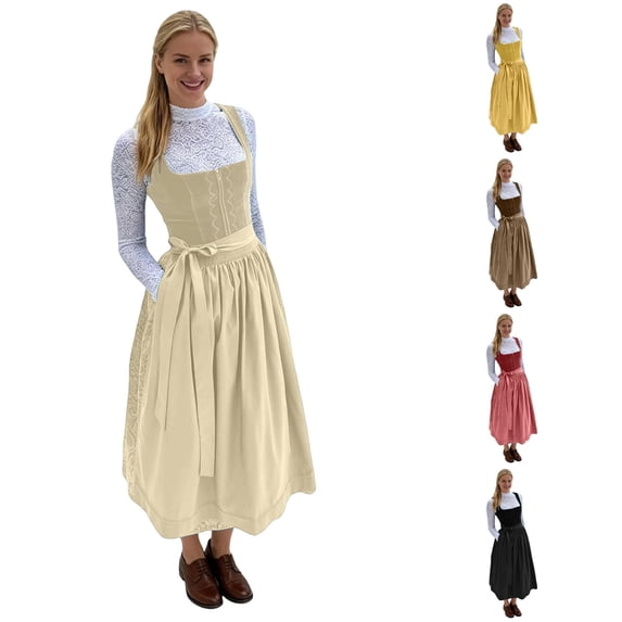 Women's Traditional Bavarian Dirndl Dress Oktoberfest Cosplay for Themed Parties