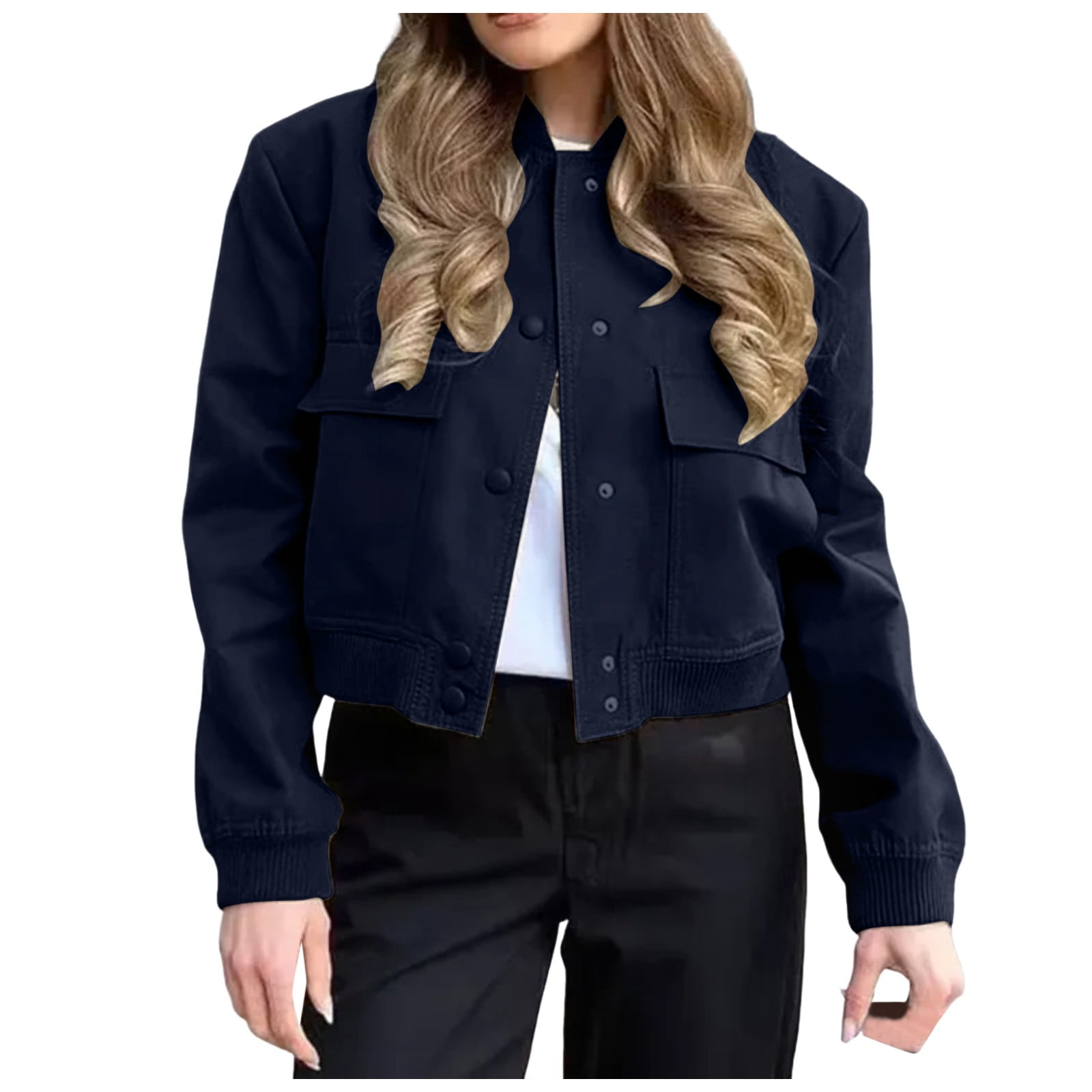 Women s Traditional Scarf Wrap 2024 Jacket Women s Casual Transition Jacket Long Sleeve Solid Lightweight Coat Short Blouson Pilot Jacket Walmart