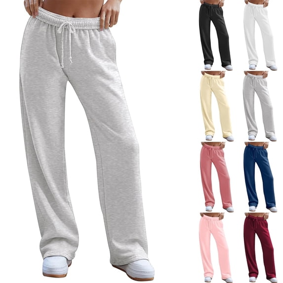 Women's Training Pants Wide Leg Sweatpants Roomy Fit Athletic Pants Casual Trousers