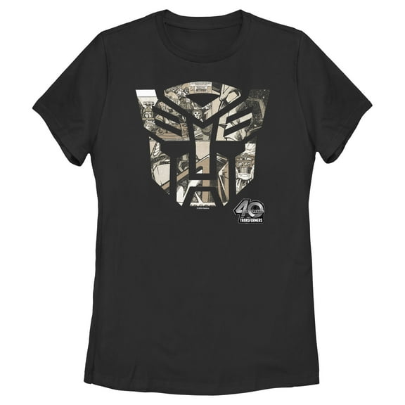 Women's Transformers Anniversary Comic Logo  Graphic T-Shirt