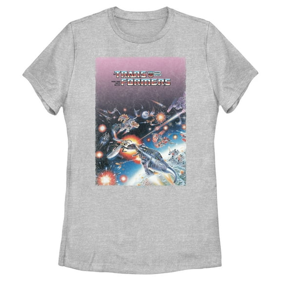 Women's Transformers Atmosphere Battle Poster Graphic T-Shirt