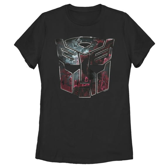 Women's Transformers Autobot Rusted Logo Graphic Tee Black 2X Large