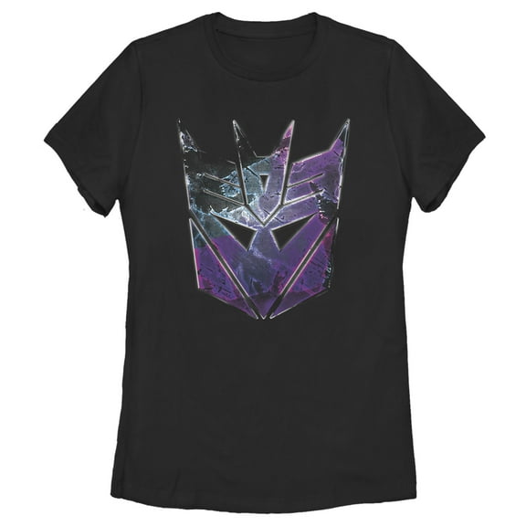 Women's Transformers Decepticon Rusted Logo  Graphic Tee Black Medium