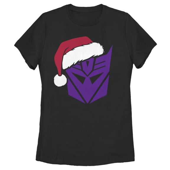 Women's Transformers Decepticon Santa Graphic Tee Black Small