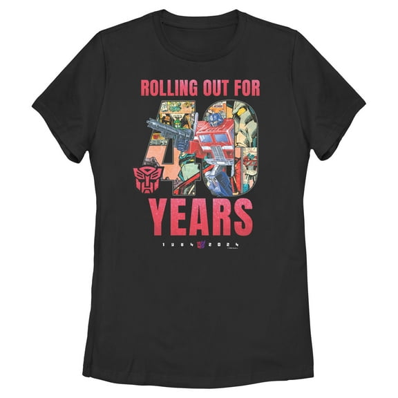 Women's Transformers Distressed Rolling Out For 40 Years Graphic T-Shirt