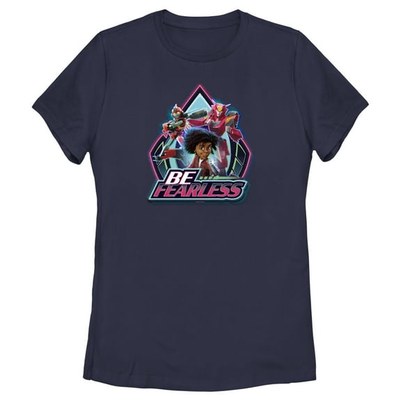 Women's Transformers: EarthSpark Be Fearless Badge  Graphic Tee Navy Blue Medium