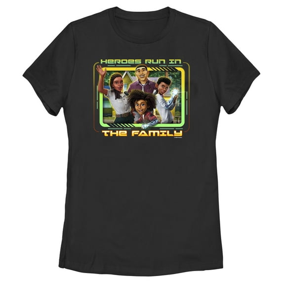 Women's Transformers: EarthSpark Heroes Run In The Family Graphic Tee Black Medium