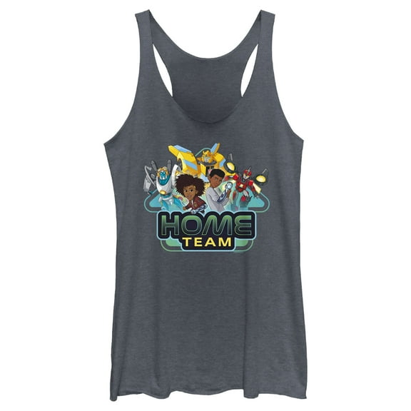 Women's Transformers: EarthSpark Home Team  Racerback Tank Top Navy Blue Heather Large