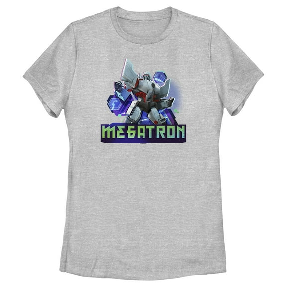 Women's Transformers: EarthSpark Megatron Badge  Graphic Tee Athletic Heather Medium
