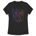 thumbnail image 1 of Women's Transformers Split Bot Neon Logo Graphic Tee Black 2X Large, 1 of 4