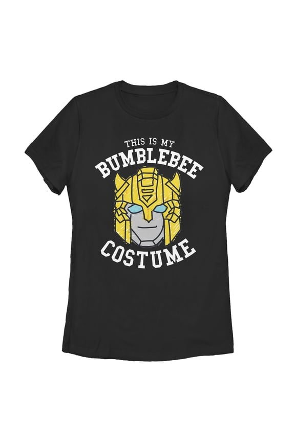 Women's Transformers This is My Bumblebee Costume Graphic Tee Black Small
