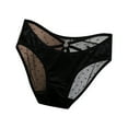 thumbnail image 1 of Women's Transparent Lace Low Waist Panties - Hollowed Out Cotton Crotch, M-XL Sizes with Waist/Length - Sexy Satin Smooth Design, 1 of 3