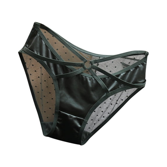 Women's Transparent Lace Low Waist Panties - Hollowed Out Cotton Crotch, M-XL Sizes with Waist/Length - Sexy Satin Smooth Design