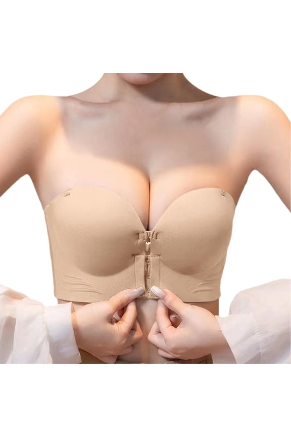 Women's Transparent Shoulder Strap Backless Convertible Strapless Bra