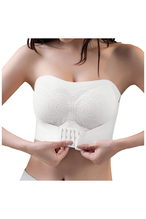 Women's Transparent Shoulder Strap Bra - Cordless Backless Convertible Straps for All Seasons
