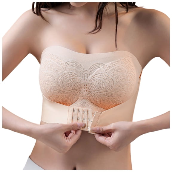 Women's Transparent Shoulder Strap Bra - Cordless Backless Convertible Straps for All Seasons