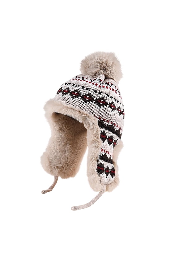 Women's Trapper Hat Faux Fur Winter Hats Fuzzy Russian Hat with Buckle Trooper Warm Ski Cycling Ear Flap Hat