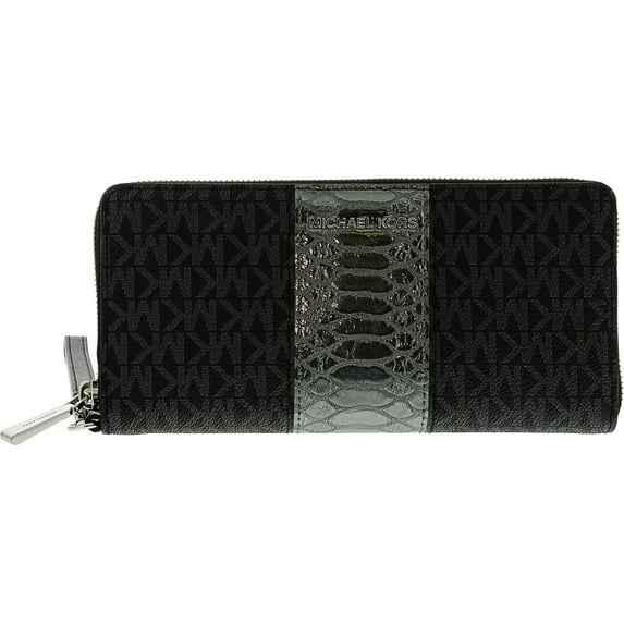 Women's Travel Continental Leather Wallet - Black