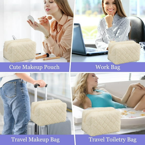 Women's Travel Cosmetic Bag Zippered Toiletry Pouch For Girls And Mom Portable Makeup Organizer Beauty