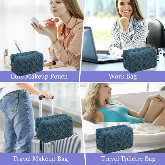 Women's Travel Cosmetic Bag Zippered Toiletry Pouch For Girls Mom Compact Makeup Organizer Durable Beauty Accessories