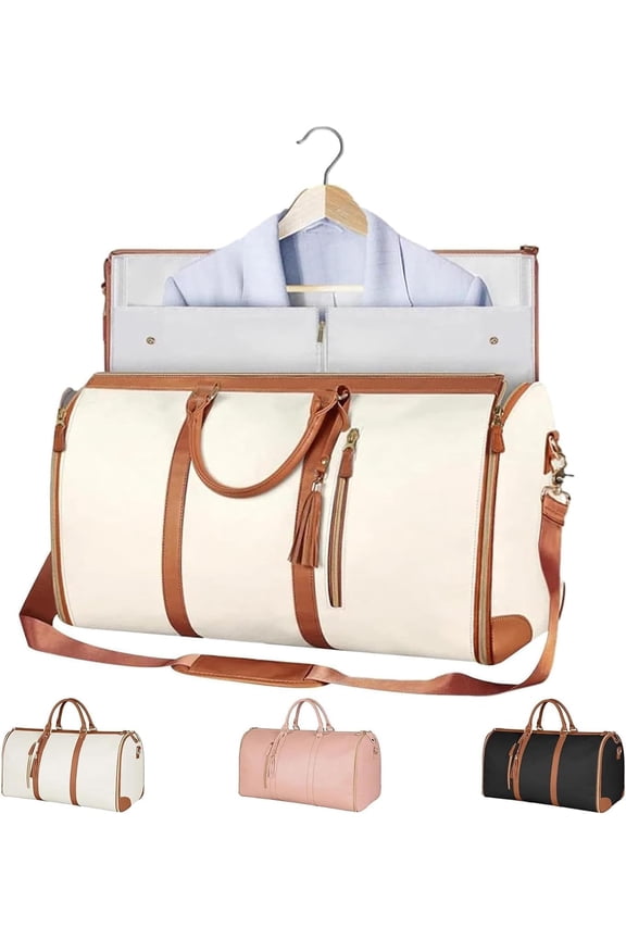 Women's Travel Duffel Bag, PU Leather Wrinkle-Free Folding Luggage, High Capacity Packing Design