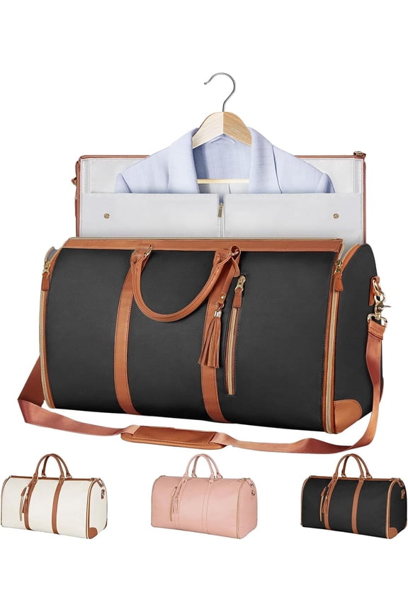 Women's Travel Duffel Bag, PU Leather Wrinkle-Free Folding Luggage, High Capacity Packing Design