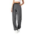 thumbnail image 1 of Women's Travel Pants with Zippered Front Pockets Relaxed Fit Stretchy Cargo Pants Athletic Outdoor Sports Baggy Sweatpants, 1 of 5