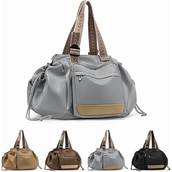 Women's Travel Tote Organizer Bag Multi-Pocket Large Capacity Handbag Convertible Crossbody, Backpack Style Water-Resistant, Lightweight Polyester, Fits Laptop, 32x35x23cm, Black Versatile
