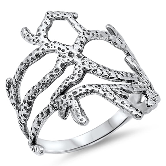Women's Tree Branch Cutout Open Ring .925 Sterling Silver Band Jewelry Female Male Unisex Size 10