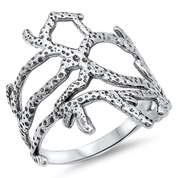 Women's Tree Branch Cutout Open Ring .925 Sterling Silver Band Jewelry Female Male Unisex Size 6