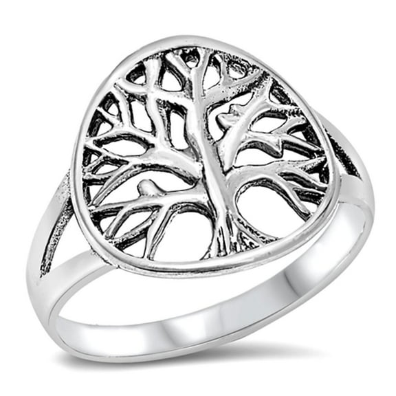 Women's Tree of Life Ring .925 Sterling Silver Band Jewelry Female Male Unisex Size 6