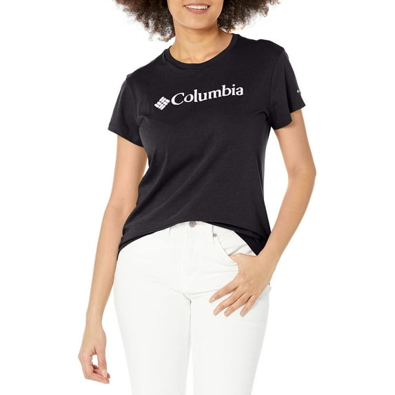 Columbia Women's Trek Short Sleeve Graphic Tee, Black/CSC Branded Graphic, Large