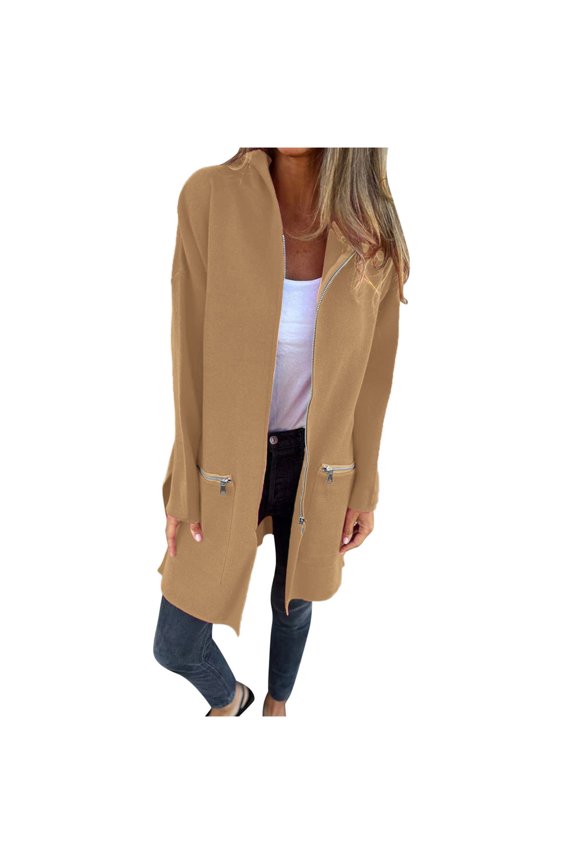Women's Trench Coat Elegant Plain Warm Transition Coat Winter Jacket Long Sleeve Autumn Winter Jacket Lapel Coat