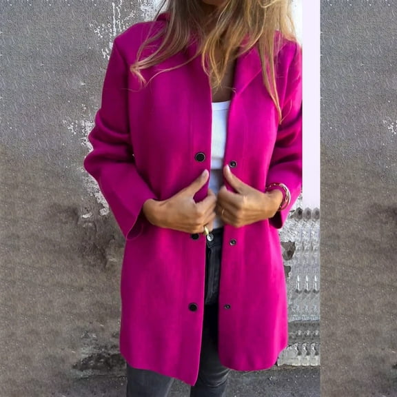 Women's Trench Coat Elegant Plain Warm Transition Coat Winter Jacket Long Sleeve Autumn Winter Women's Jacket Lapel Coat Womens Casual Coats And Jackets Ll Womens Casual Anorak Jacket Casual Women