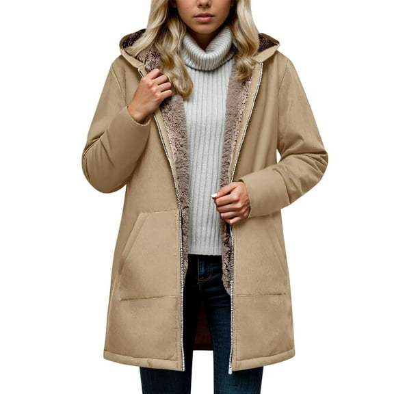 Women's Trench Coat for Everyday Wear with Long Sleeves and Velvet Elegant Warm Transition Outerwear Suitable for Work and Holidays Autumn Winter Jacket Women's Bomber Jacket Casual Coat