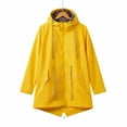 thumbnail image 1 of Women's Trench Coats Solid Colour Outdoor Hooded Splashproof Long Windbreaker Jacket Rain Coats for Women, 1 of 1
