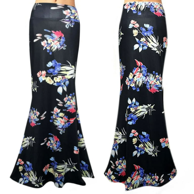 Women's Trend Skirt Mermaid Skirt High Waist Stretch Long Skirt