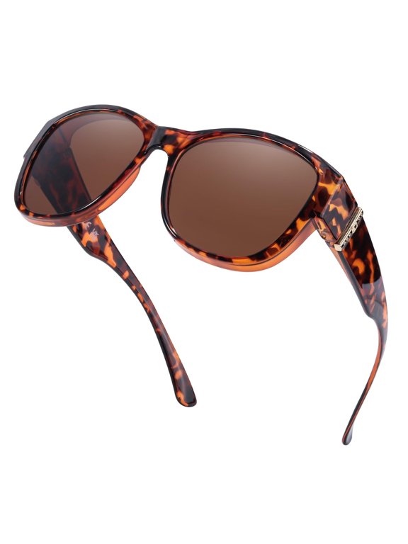 Women's Trendy Animal Print Glasses UV400 Brown Gradient Lens for Coffee Run City Walking Errands