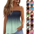 thumbnail image 1 of Women's Trendy Backless Tube Tops Strapless Bandeau Tanks Sexy Summer Casual Tank Tops Blue M, 1 of 6