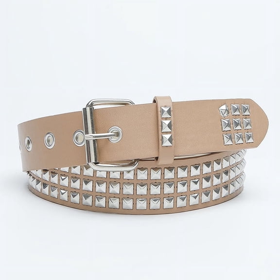 Women‘s Trendy Belt - Faux Leather Thin Belt with Fashion Forward Buckle Design