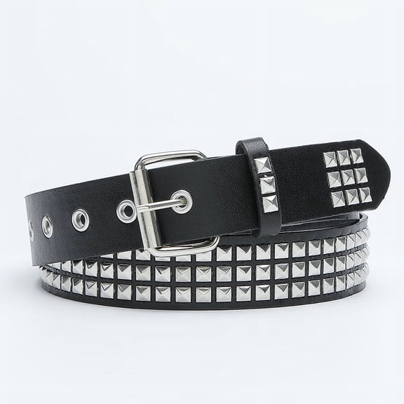 Women‘s Trendy Belt - Faux Leather Thin Belt with Fashion Forward Buckle Design